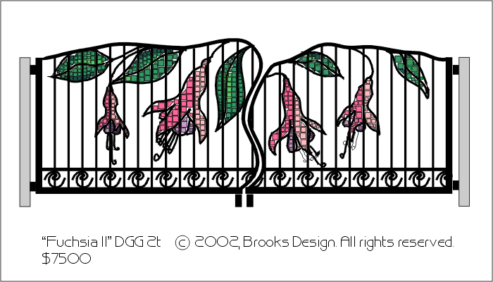 Decorative Gates #2t:'Fuchsia, II' digital drawing