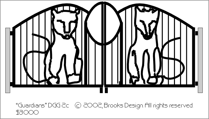 Decorative Gates #2c:'Guardians' digital drawing