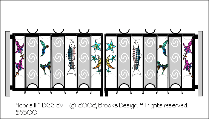 Decorative Gates #2v:'Icons, III' digital drawing