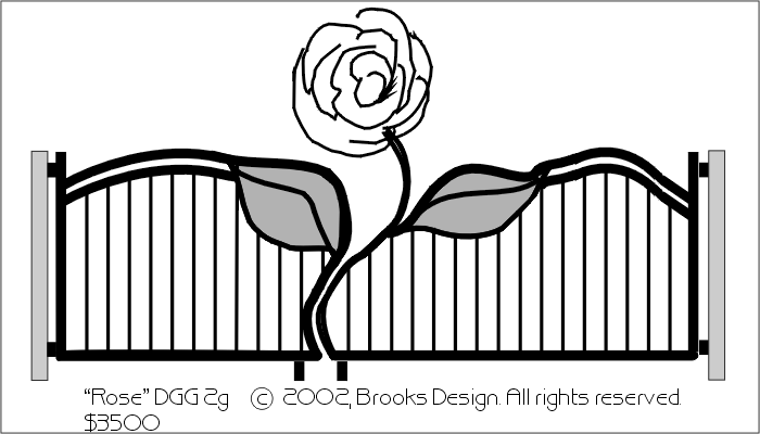 Decorative Gates #2g:'Rose' digital drawing