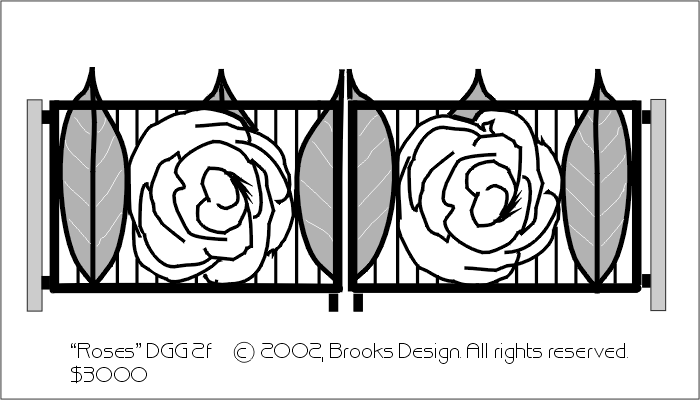 Decorative Gates #2f:'Roses' digital drawing
